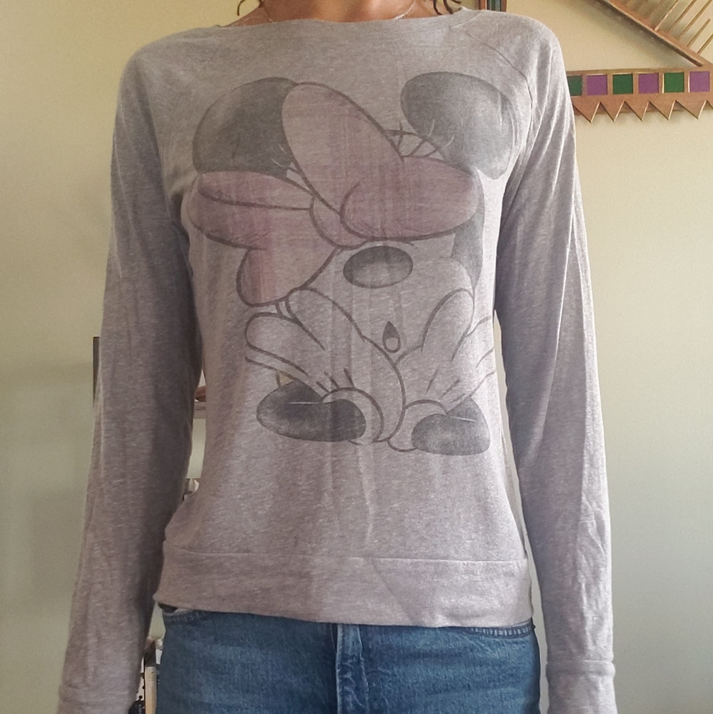 Grey Mini Mouse Long-sleeved Shirt